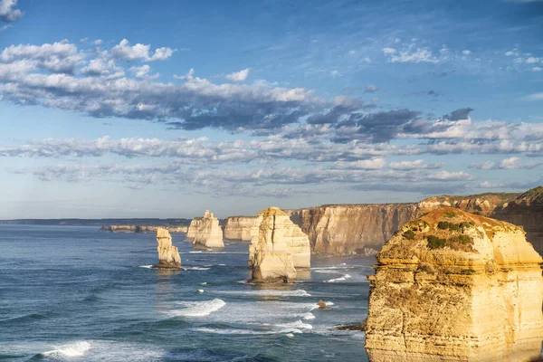 Naplemente Kilátás Tizenkét Apostol Mentén Great Ocean Road Ausztrália — Stock Fotó