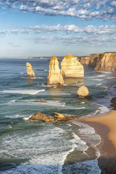 Vista Pôr Sol Doze Apóstolos Longo Great Ocean Road Austrália — Fotografia de Stock
