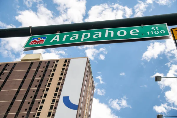 Arapahoe Gatuskylt Denver Colorado Usa — Stockfoto