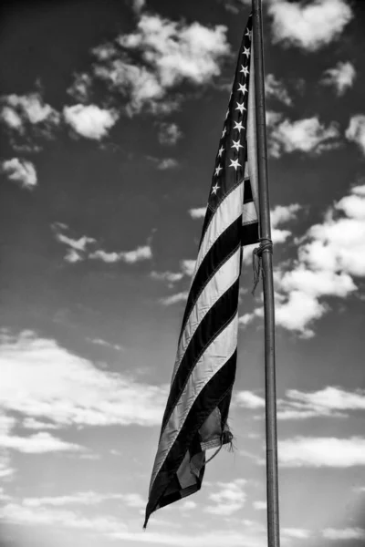 American Flag Blue Sky Landscape Usa — Stock Photo, Image