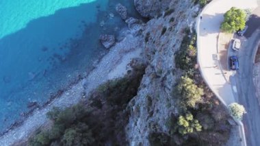 Güzel güney İtalya kıyı şeridinin hava manzarası. Yaz mevsiminde İHA 'dan Calabria