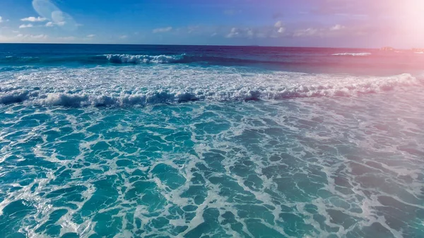 Вид Воздуха Тропический Остров Морем Растительностью Береговой Линией — стоковое фото
