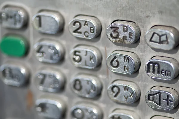 Oude Telefoon Toetsenbord Metalen Grijze Kleur Oppervlak — Stockfoto