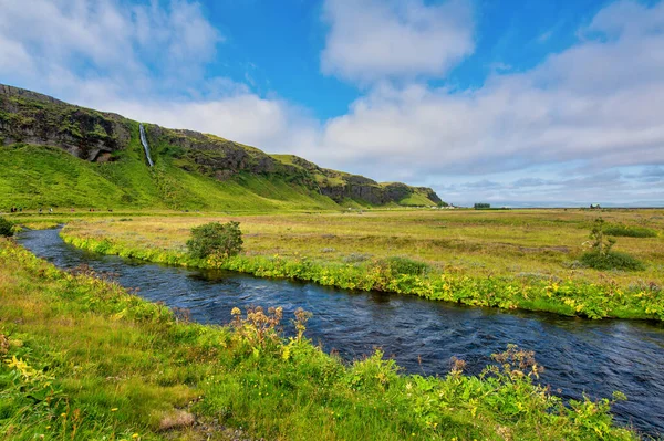 Creek Seljalandfoss Una Hermosa Mañana Islandia —  Fotos de Stock