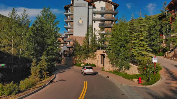 Vail Juillet 2019 Vue Aérienne Des Hôtels Maisons Ville — Photo