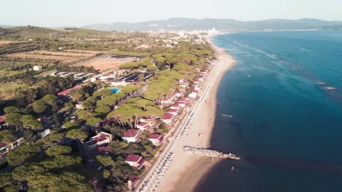 Amazing aerial view of Tuscany coastline in summer season, Italy. clipart