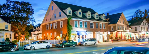 Conway New Hampshire Ruas Cidade Noite Outubro — Fotografia de Stock