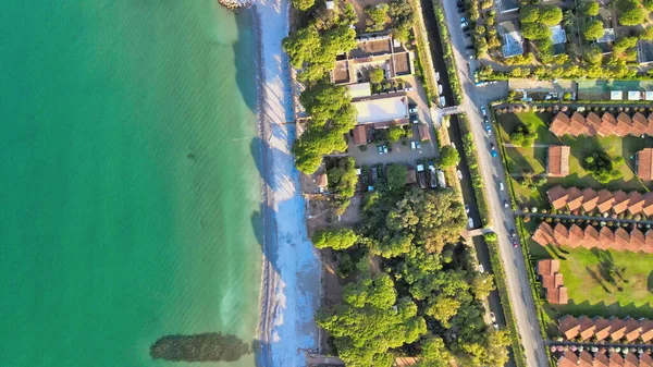 Incredibile Vista Aerea Della Costa Toscana Nella Stagione Estiva Italia — Foto Stock