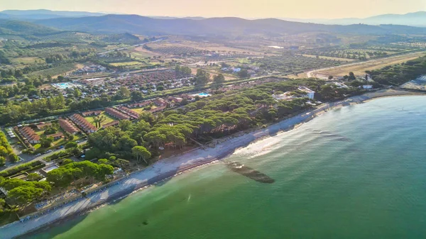 Erstaunliche Luftaufnahme Der Toskanischen Küste Italien Aus Der Drohne — Stockfoto