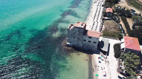 Úžasný Letecký Pohled Toskánské Pobřeží Itálie Dronu — Stock fotografie