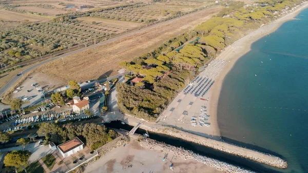 Prachtig Uitzicht Vanuit Lucht Toscaanse Kust Italië Vanaf Drone — Stockfoto