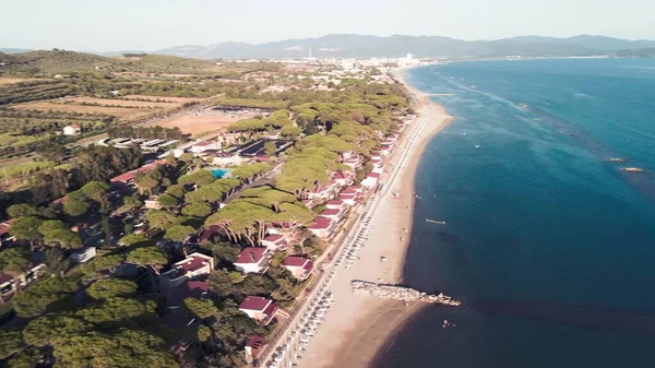 Increíble Vista Aérea Costa Toscana Temporada Verano Italia —  Fotos de Stock