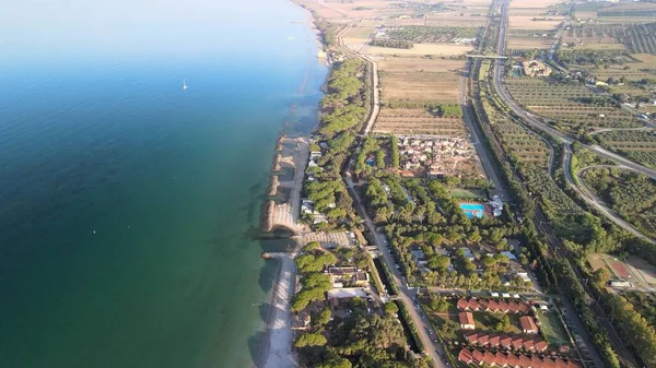 Prachtig Uitzicht Vanuit Lucht Toscaanse Kust Italië Vanaf Drone — Stockfoto