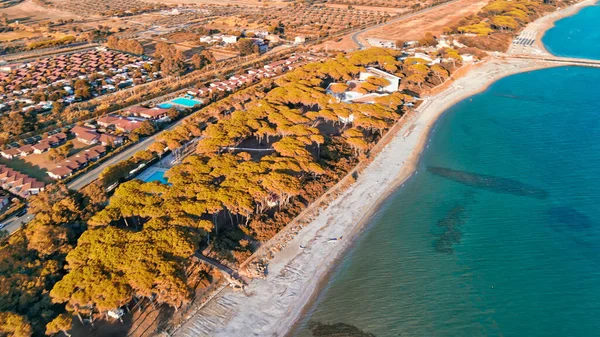 Increíble Vista Aérea Costa Toscana Italia Desde Dron — Foto de Stock