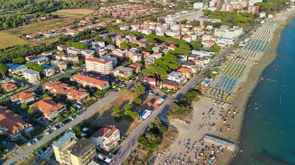 Vista Aérea Incrível Costa Toscana Temporada Verão Itália — Fotografia de Stock