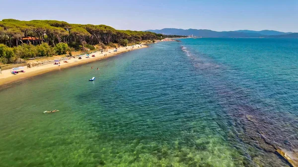 Vue Aérienne Imprenable Sur Côte Toscane Italie Depuis Drone — Photo