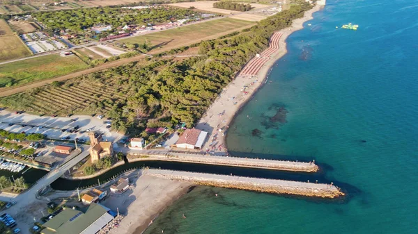 Incredibile Vista Aerea Della Costa Toscana Italia Dal Drone — Foto Stock