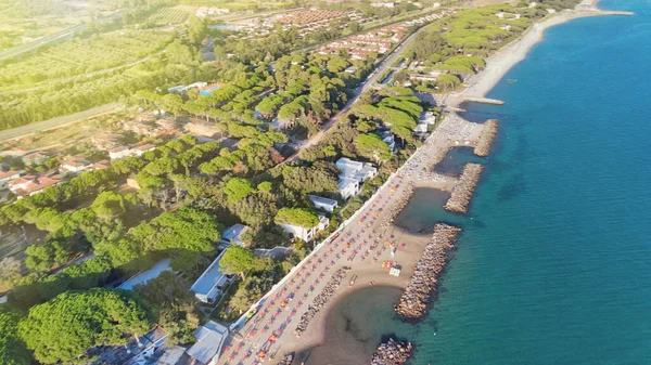 Increíble Vista Aérea Costa Toscana Italia Desde Dron — Foto de Stock