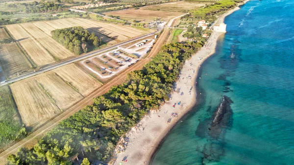 Erstaunliche Luftaufnahme Der Toskanischen Küste Der Sommersaison Italien — Stockfoto