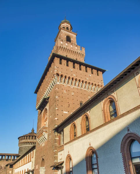 Sforza城堡 意大利米兰的Castello Sforzesco — 图库照片