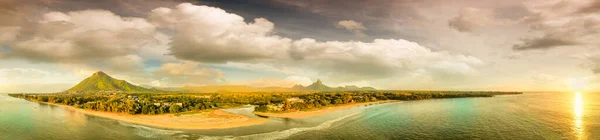 Verbazingwekkend Panoramisch Uitzicht Mauritius Bij Zonsondergang — Stockfoto