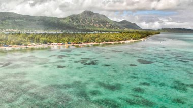 Mauritius Adası 'nın güzel hava manzarası.