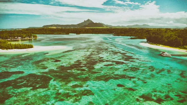 Mauritius Adası Nsansız Hava Aracından Güzel Manzaranın Havadan Görüntüsü — Stok fotoğraf