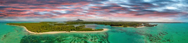 Wyspa Mauritius Widok Lotu Ptaka Piękny Krajobraz Drona — Zdjęcie stockowe