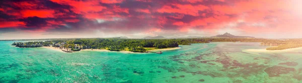 Mauritius Adası Nsansız Hava Aracından Güzel Manzaranın Havadan Görüntüsü — Stok fotoğraf