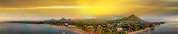 Verbazingwekkend Panoramisch Uitzicht Mauritius Bij Zonsondergang — Stockfoto