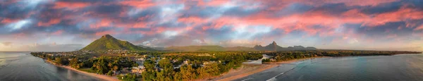 Fantastisk Panoramautsikt Över Mauritius Vid Solnedgången — Stockfoto