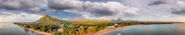 Panoramisch Uitzicht Mauritius Eiland Bij Zonsondergang — Stockfoto