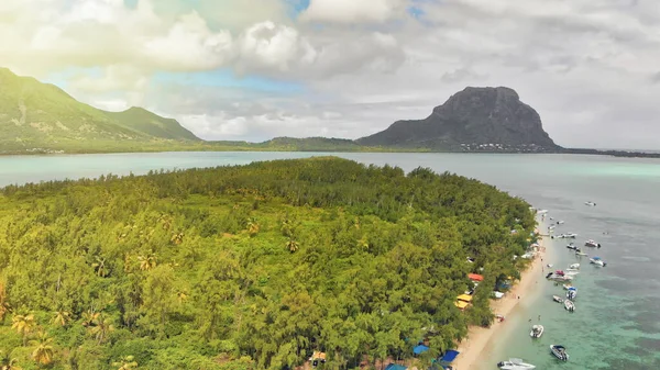 Flygfoto Från Drönare Benitiers Island Mauritius — Stockfoto