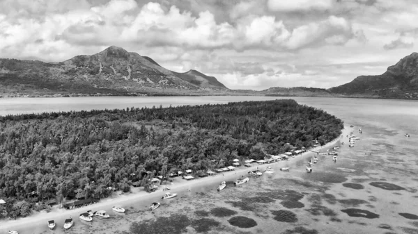 Veduta Aerea Dal Drone Dell Isola Benitiers Mauritius — Foto Stock