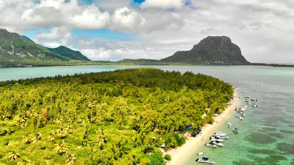 Flygfoto Från Drönare Benitiers Island Mauritius — Stockfoto