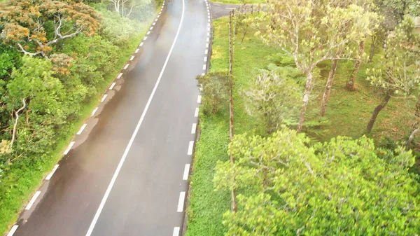 Vista Aérea Hermosa Isla Bosque Carretera — Foto de Stock