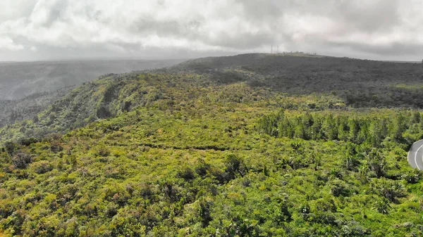 Prachtige Heuvels Van Mauritius Eiland Uitzicht Vanuit Lucht — Stockfoto