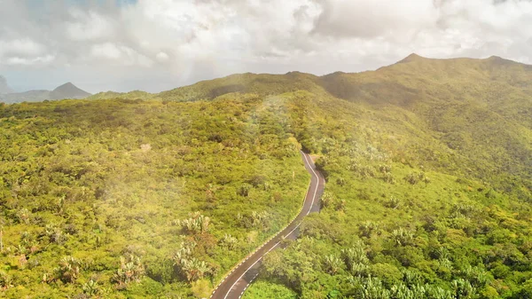 Belle Colline Dell Isola Mauritius Vista Aerea — Foto Stock