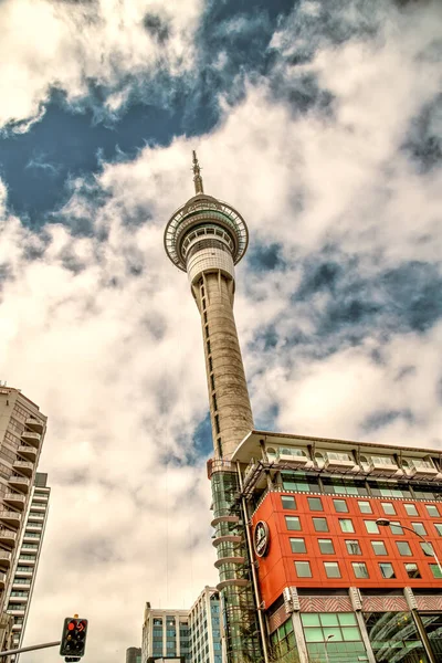 Auckland New Zealand August 2018 Skytower Stadens Berömda Landmärke — Stockfoto