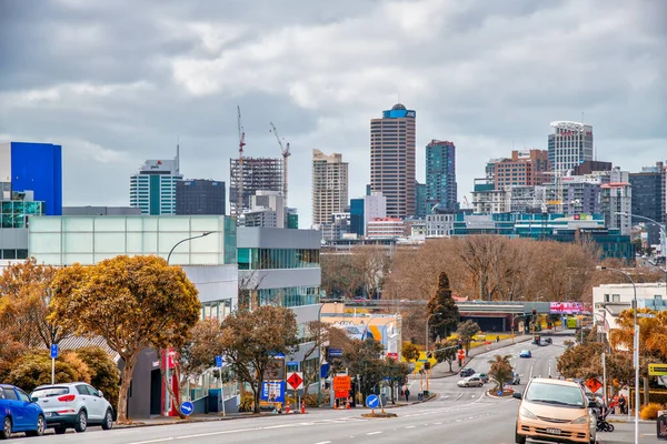 Auckland Nova Zelândia Agosto 2018 Vista Centro Cidade Trânsito — Fotografia de Stock