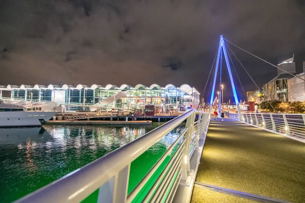 Auckland Nueva Zelanda Agosto 2018 Vista Nocturna Del Puerto Ciudad — Foto de Stock