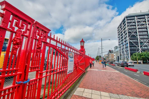 Auckland New Zealand August 2018 Stadspromenaden Längs Havet Hamnområdet Solig — Stockfoto