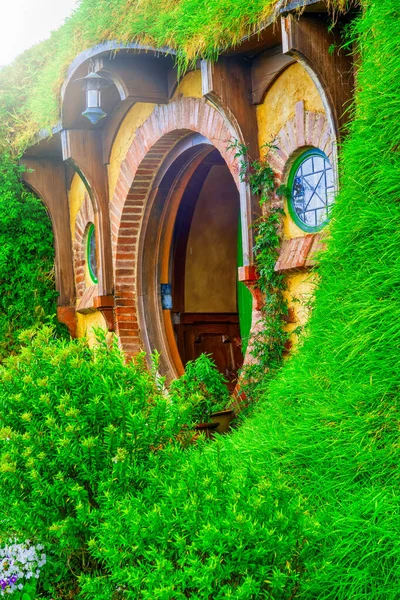 Hobbiton Village Casas Madeira Nova Zelândia North Island — Fotografia de Stock