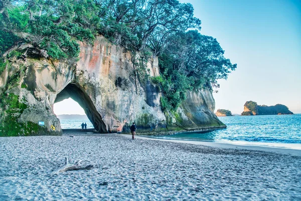 Cathedral Cove Sunset Coromandel Peninsula Nova Zelândia — Fotografia de Stock