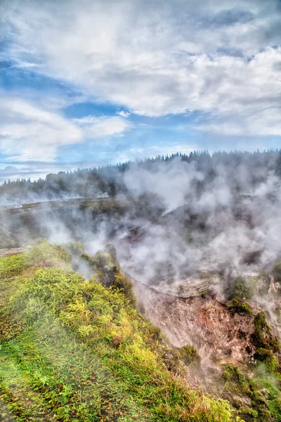 Cratères Vallée Géothermique Lune Taupo Nouvelle Zélande — Photo