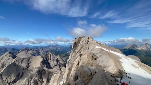 Paisagem vista montanha de Marmolada, Alpes Italianos — Vídeo de Stock
