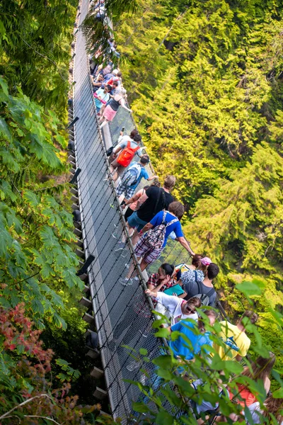 Vancouver Canada August 2017 Capilano Suspension Bridge Fnamous Tourist Attraction — Stock Photo, Image