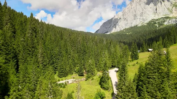 Aerial View Italian Dolomite Mountains Summer Season Val Visdende Mount — Stock Photo, Image