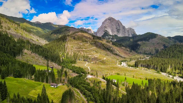 Gyönyörű Kilátás Nyílik Dolomite Hegységre Nyáron Peralba Csúcs — Stock Fotó