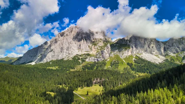 Beautiful Aerial View Dolomite Mountains Summer Peralba Peak — Stock Photo, Image